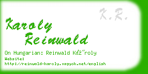 karoly reinwald business card